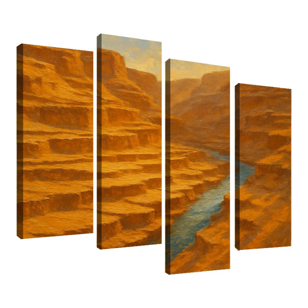 Sunlit Ochre Canyon Terrace framed paintings
