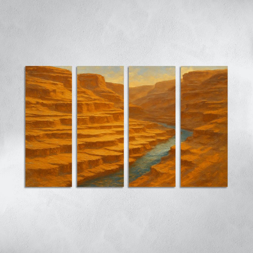 Sunlit Ochre Canyon Terrace framed paintings