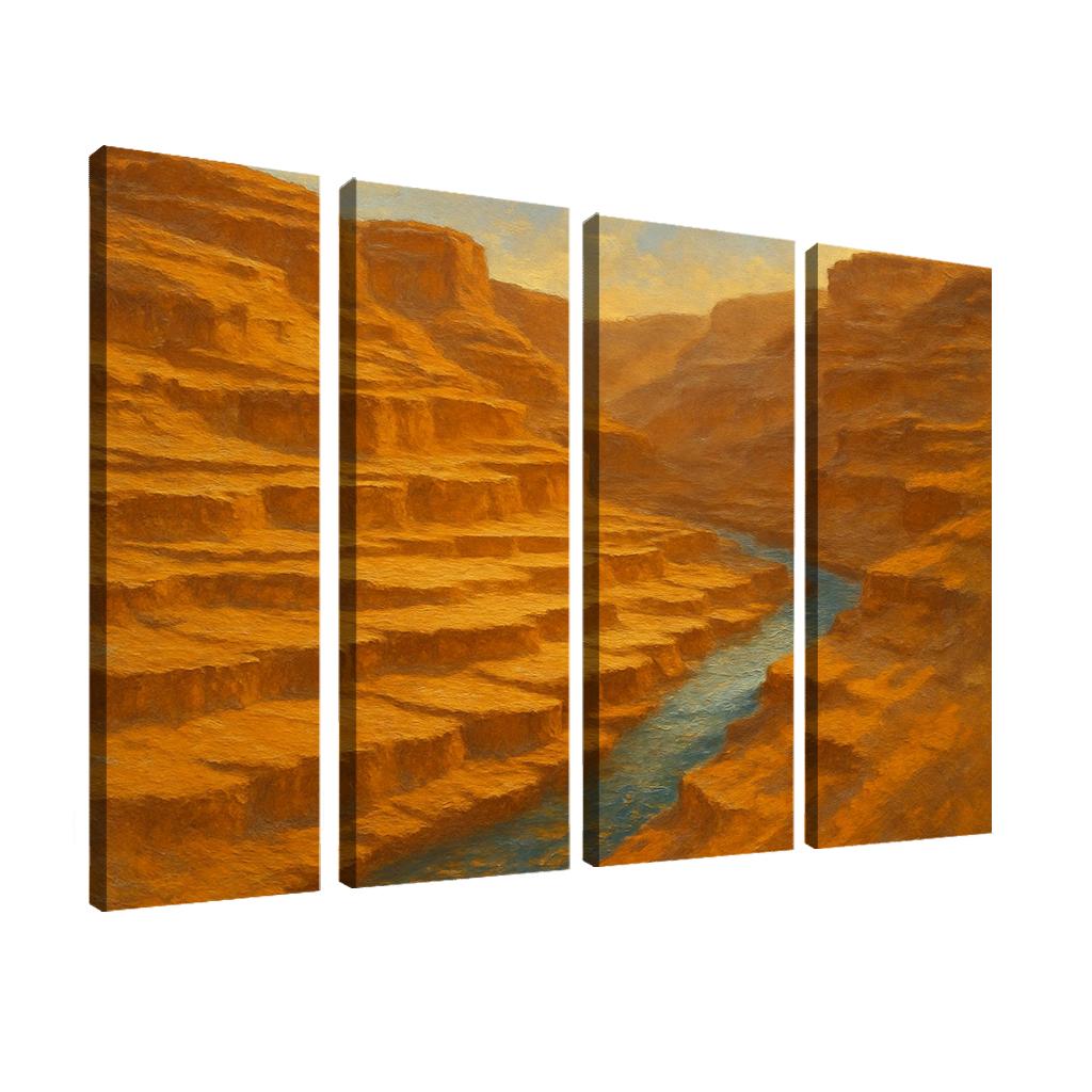 Sunlit Ochre Canyon Terrace framed paintings