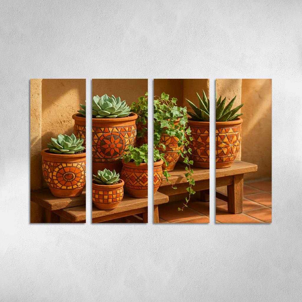Handcrafted Terracotta Mosaic Planters one-piece frames