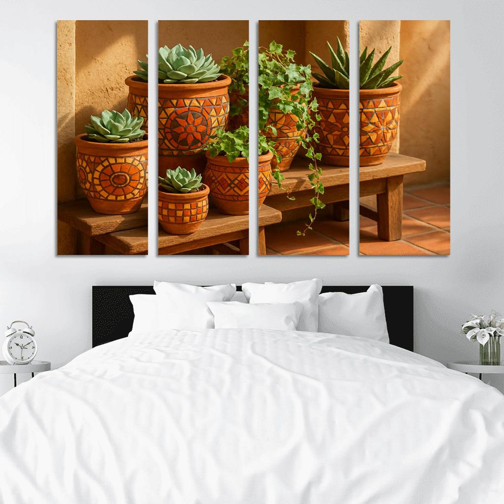 Handcrafted Terracotta Mosaic Planters one-piece frames