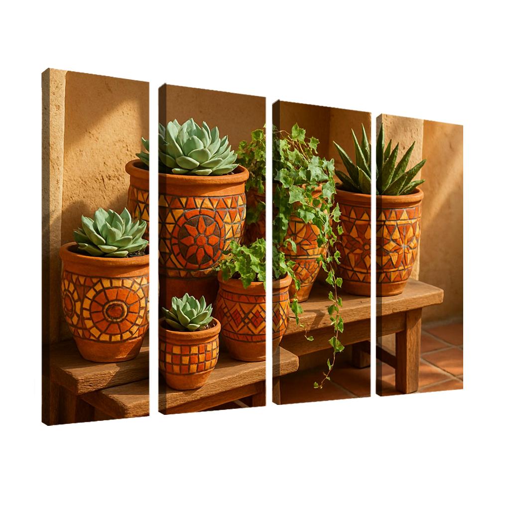 Handcrafted Terracotta Mosaic Planters one-piece frames
