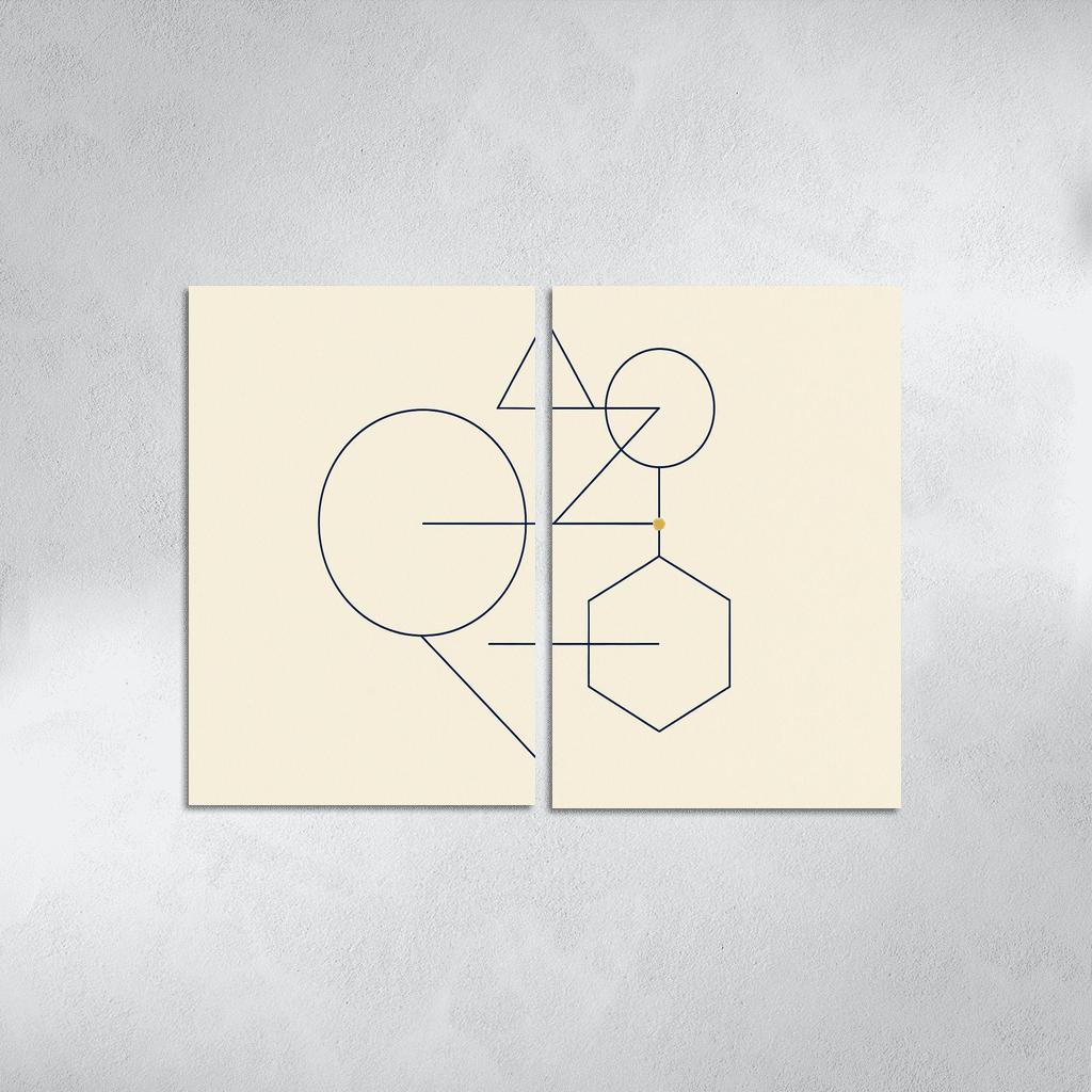 Silent Geometry custom paintings frame