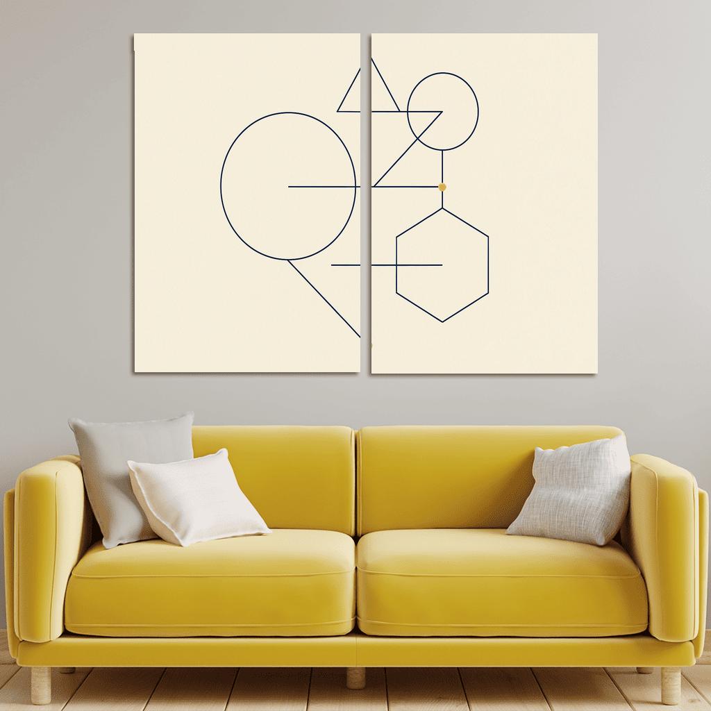 Silent Geometry custom paintings frame
