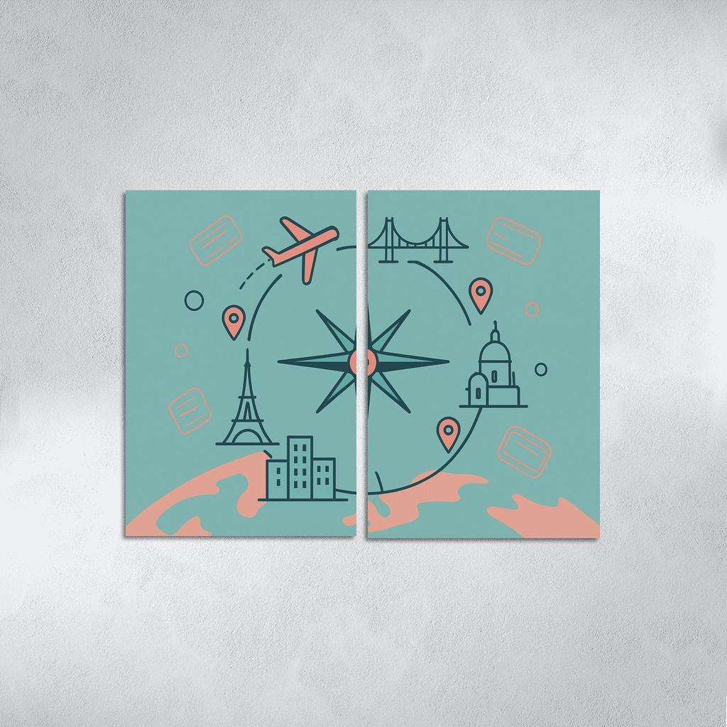 Compass City Circuit modern paintings frame