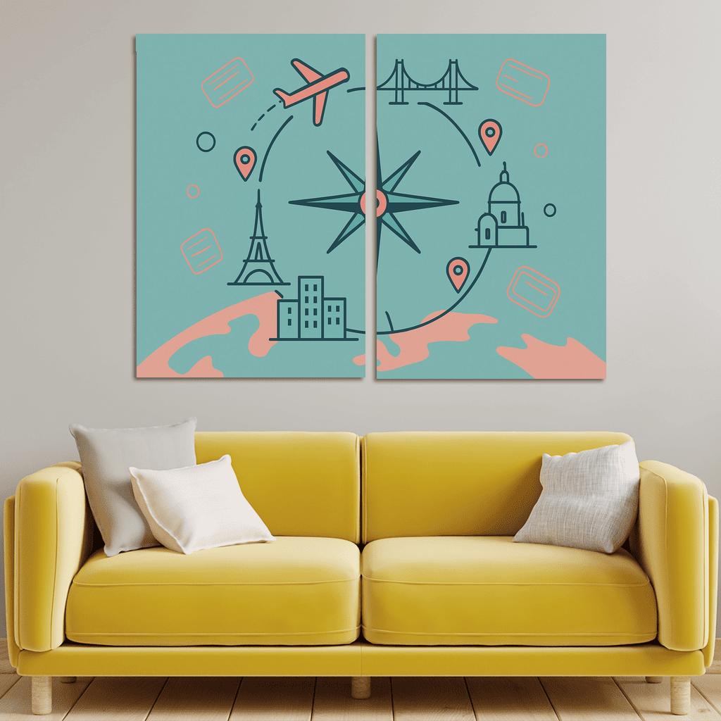 Compass City Circuit modern paintings frame
