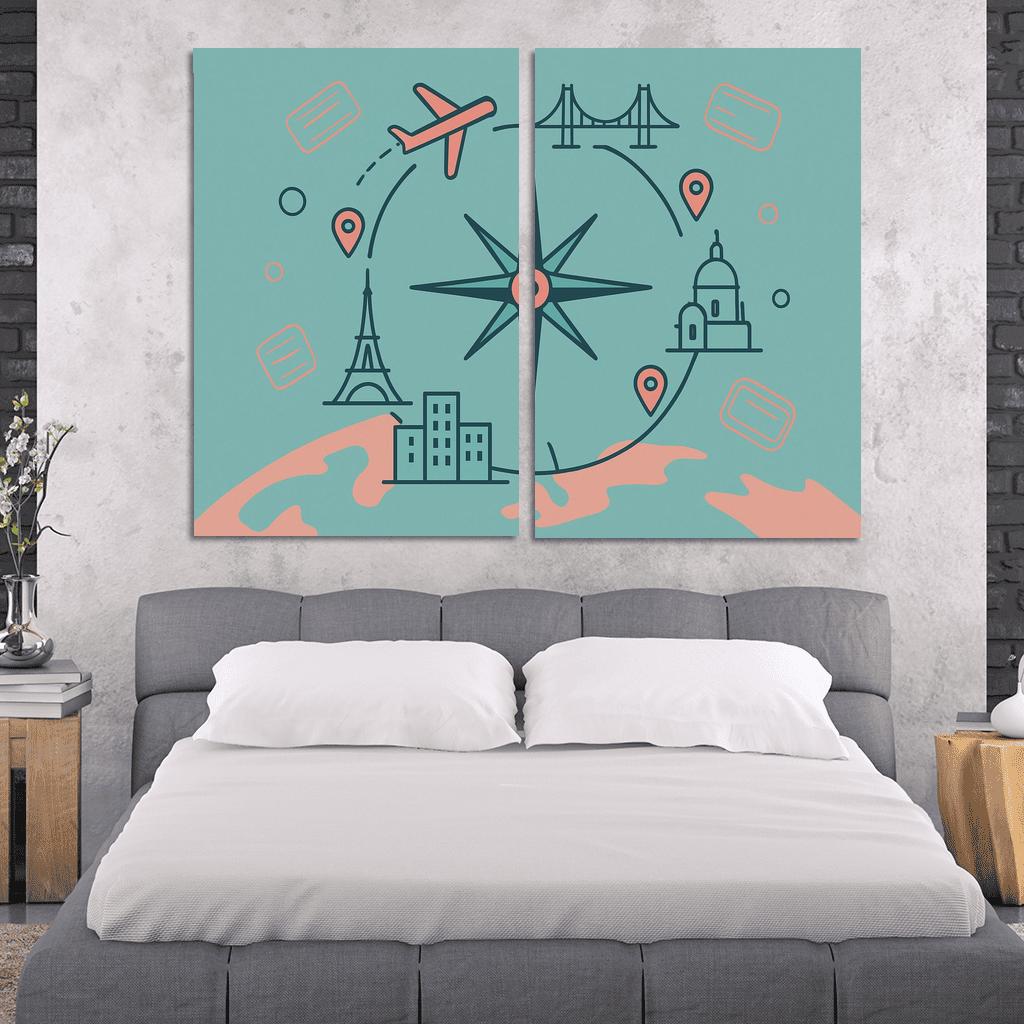 Compass City Circuit modern paintings frame