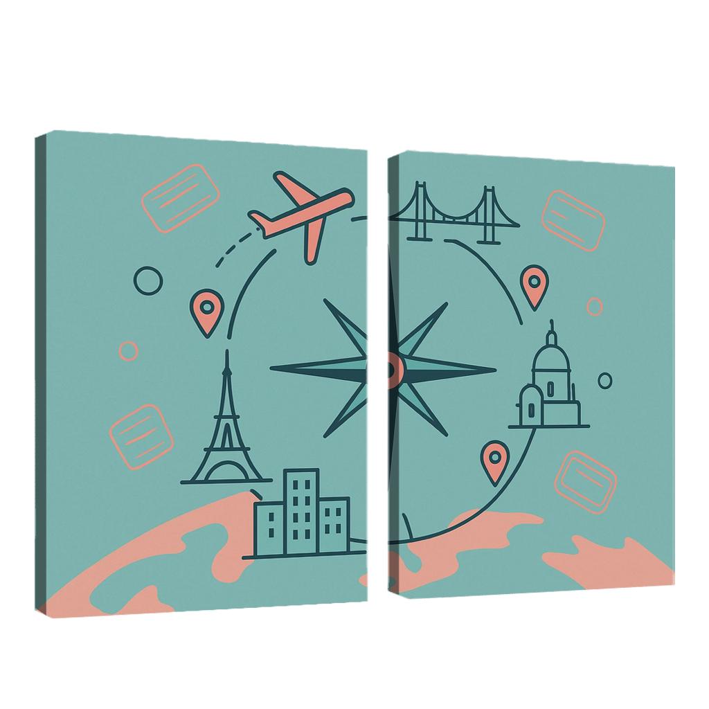 Compass City Circuit modern paintings frame