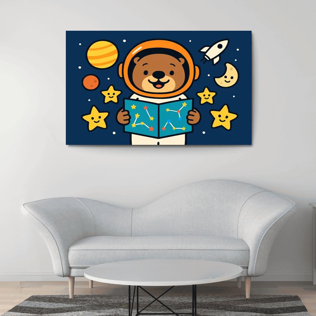 Astronaut Otter And The Star Map oil paintings frame