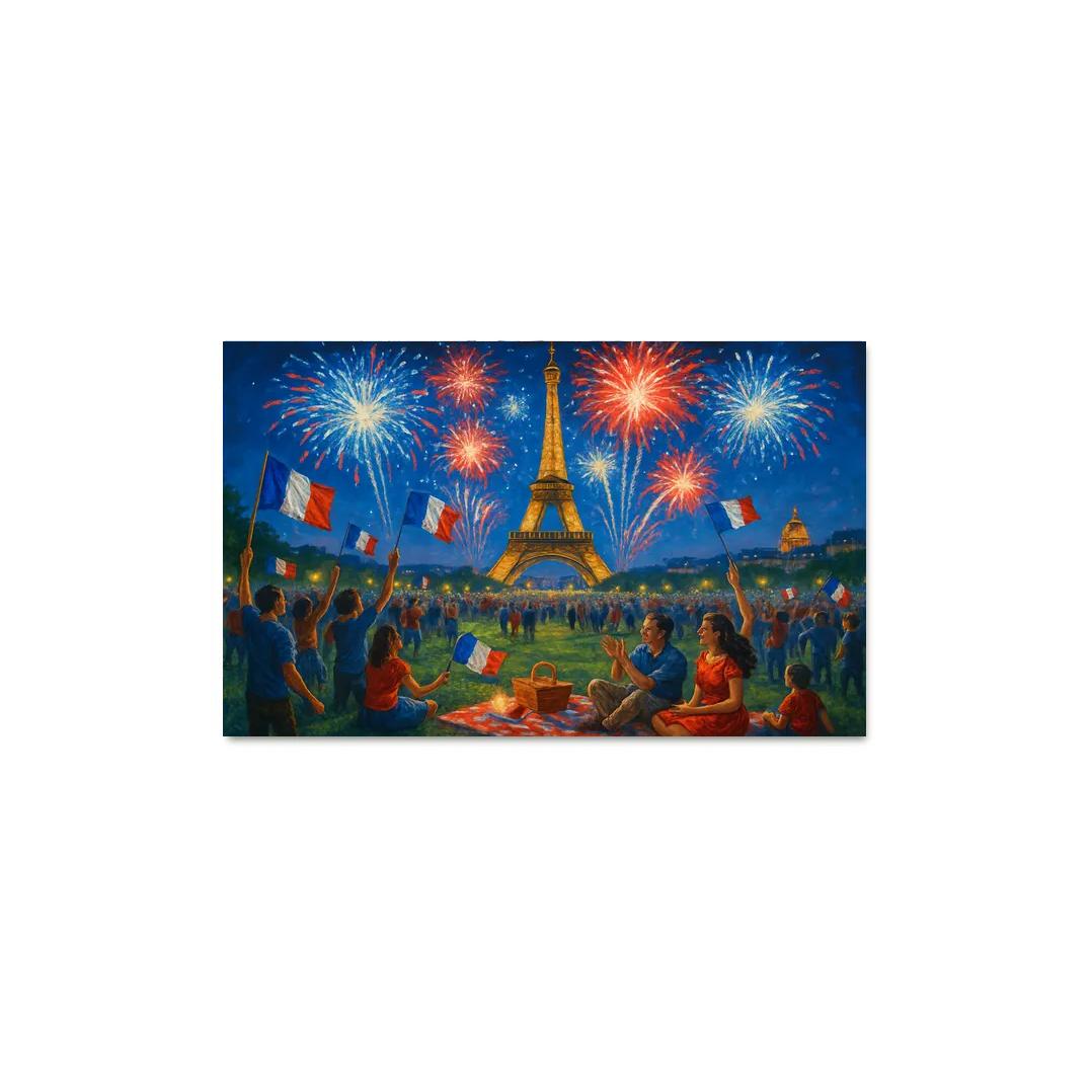 Bastille Day - France oil paintings frame