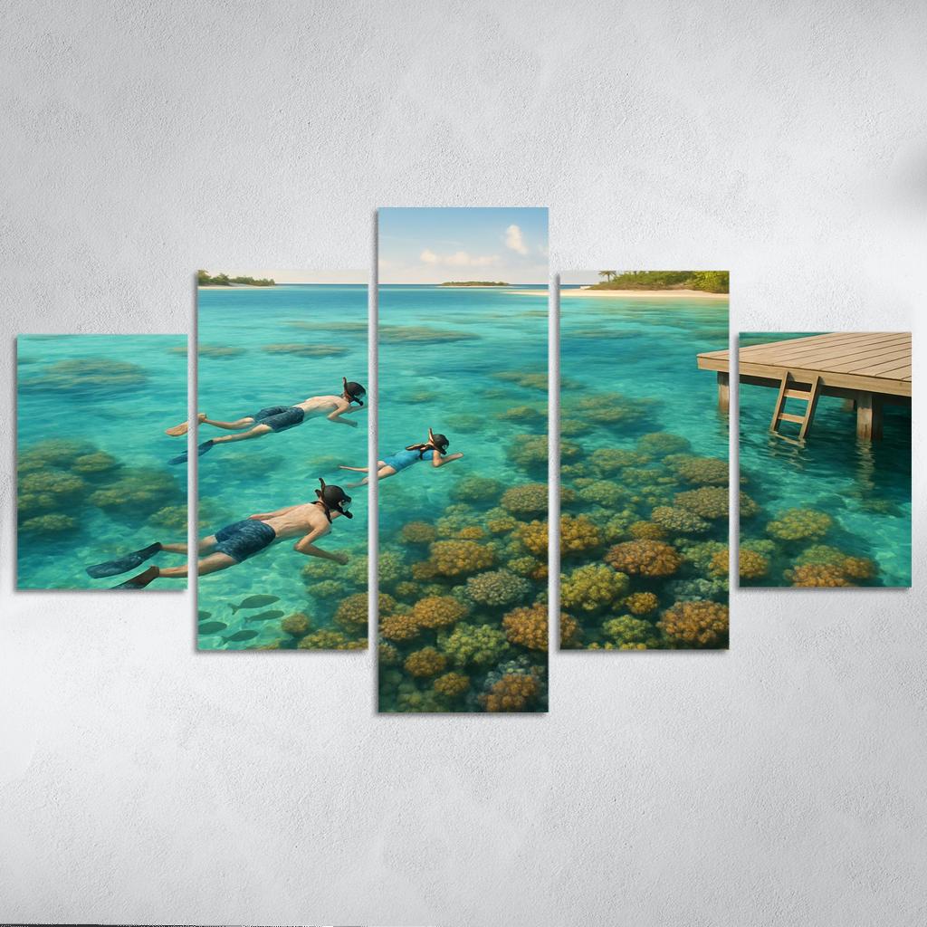 Sapphire Reef Atoll framed paintings