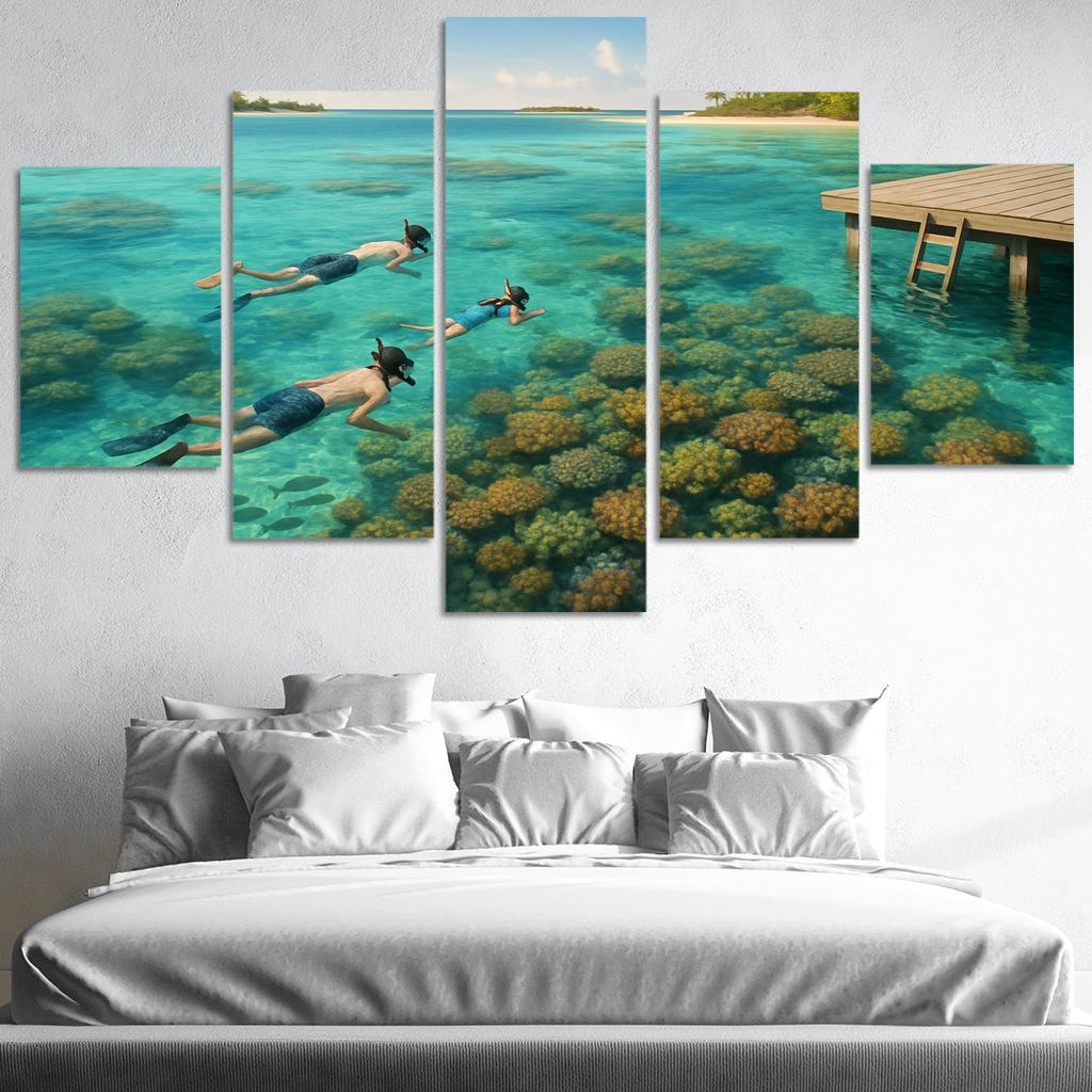 Sapphire Reef Atoll framed paintings