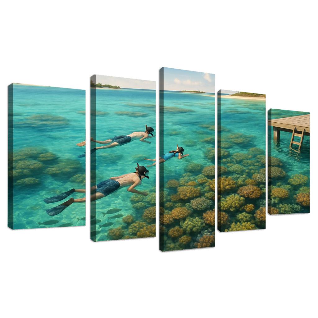 Sapphire Reef Atoll framed paintings