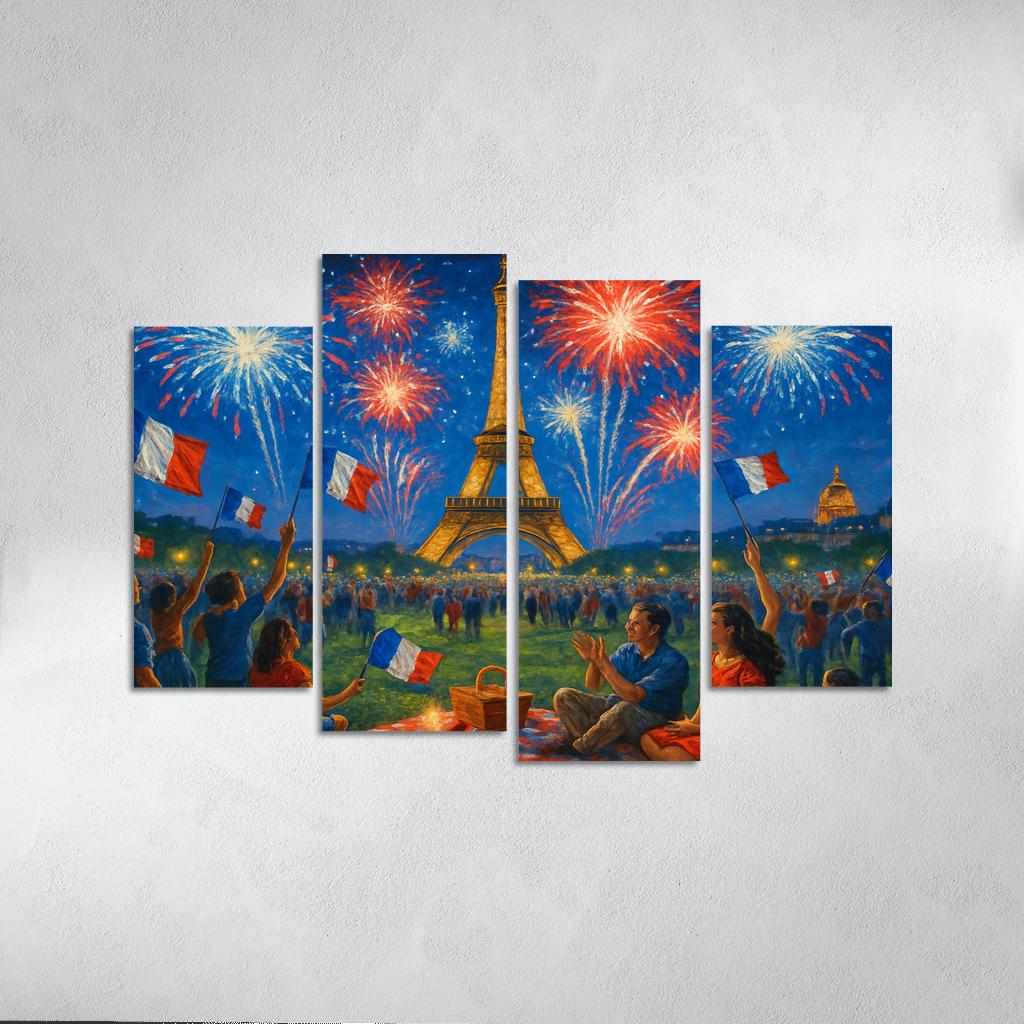 Bastille Day - France oil paintings frame