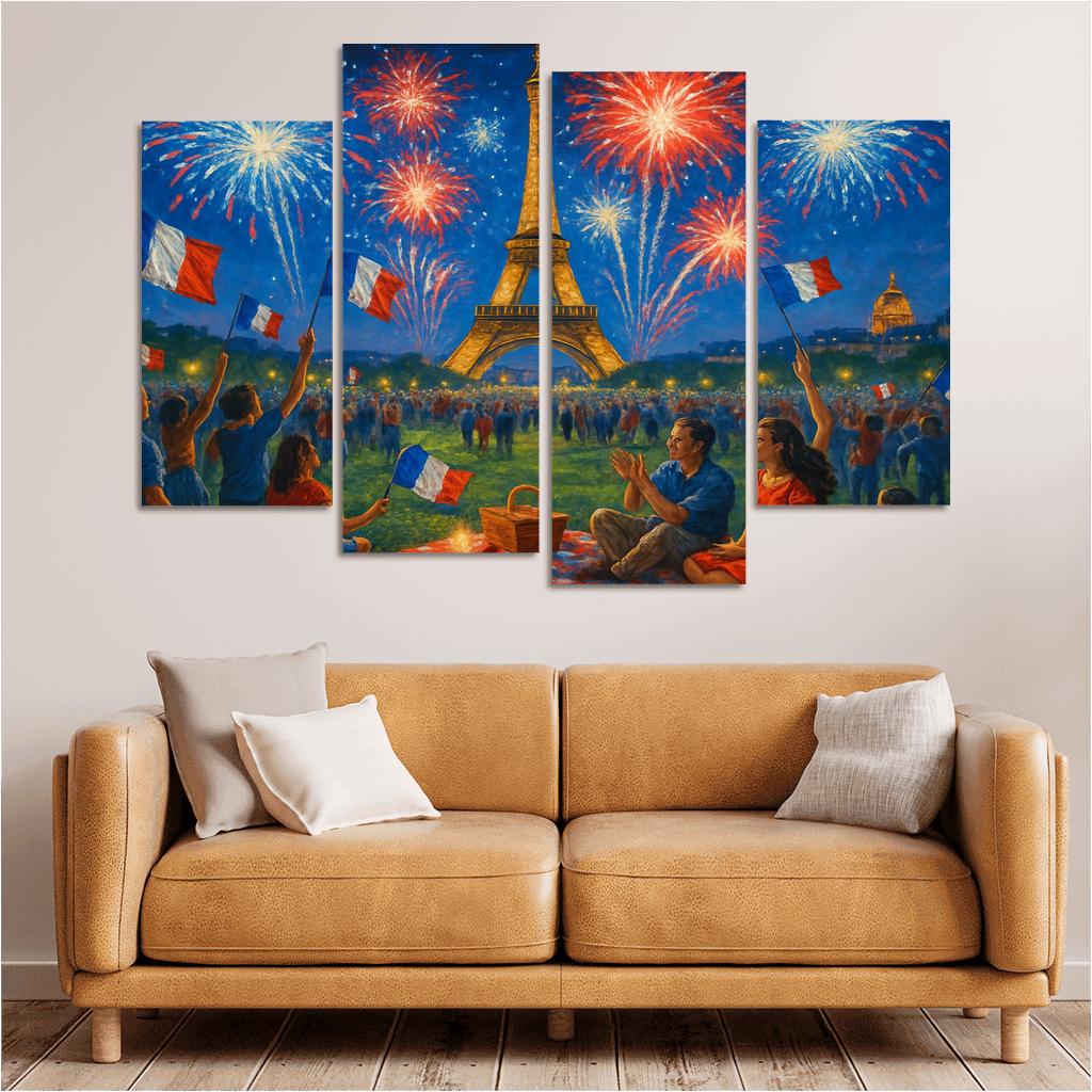 Bastille Day - France oil paintings frame