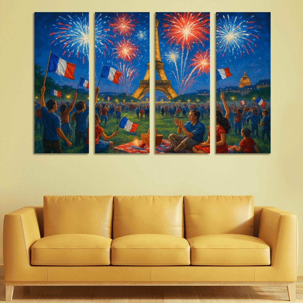 Bastille Day - France oil paintings frame