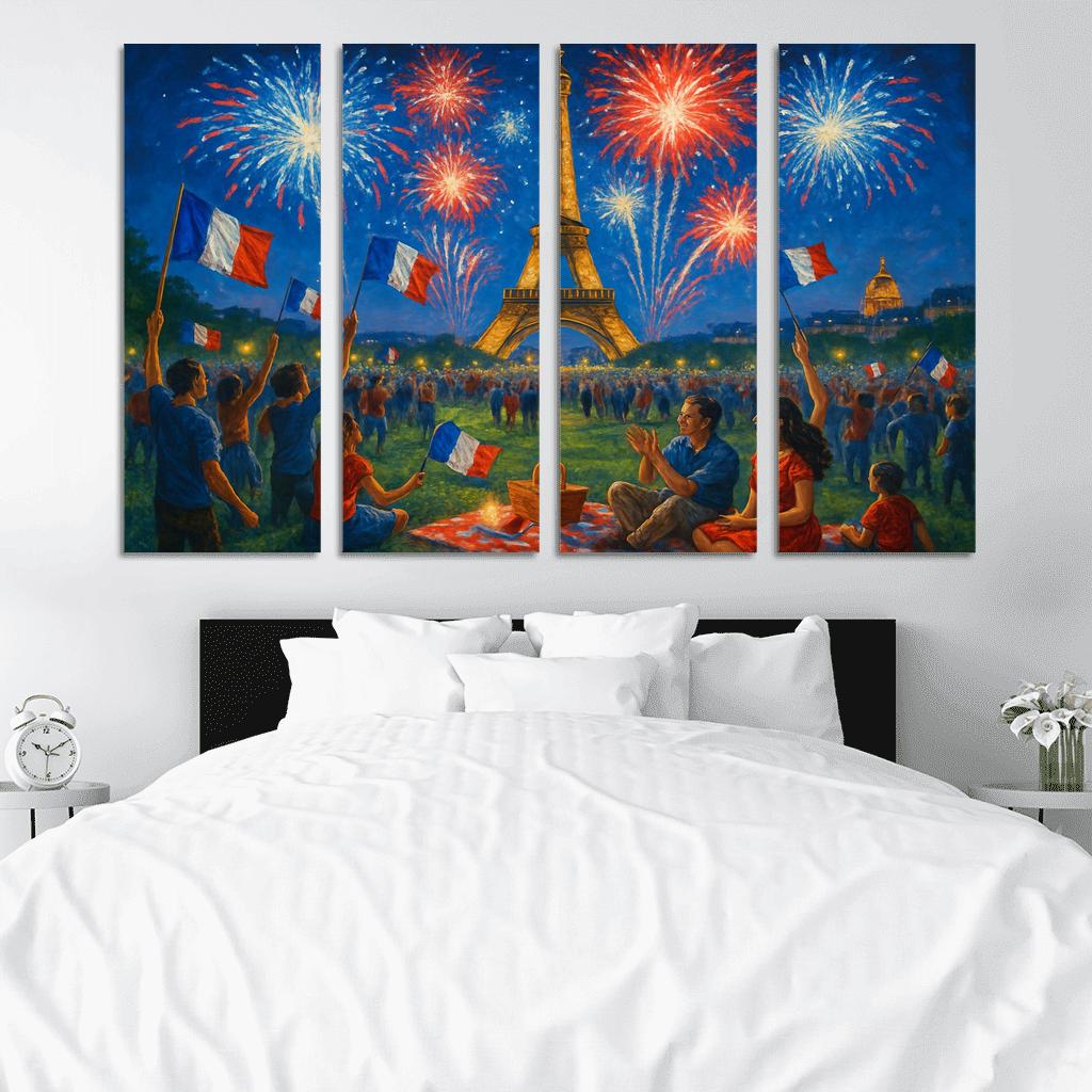 Bastille Day - France oil paintings frame