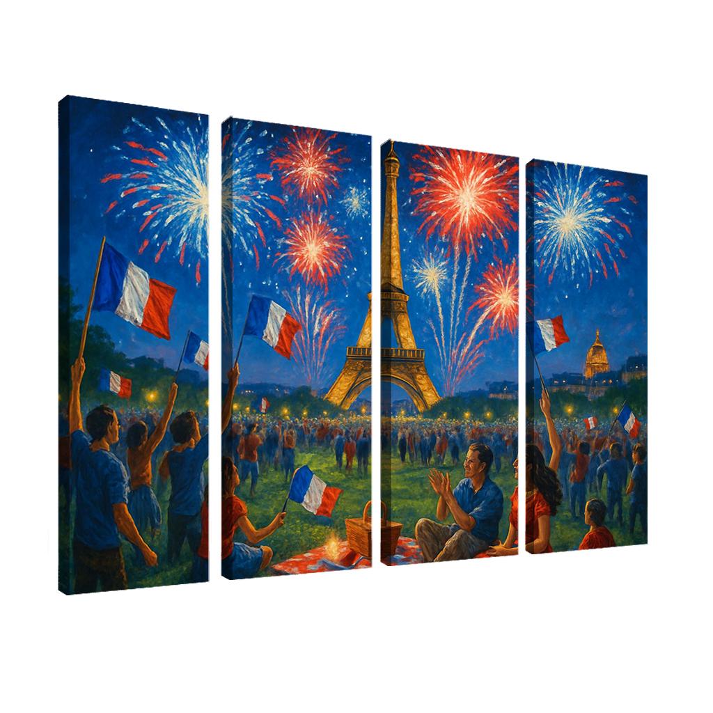 Bastille Day - France oil paintings frame