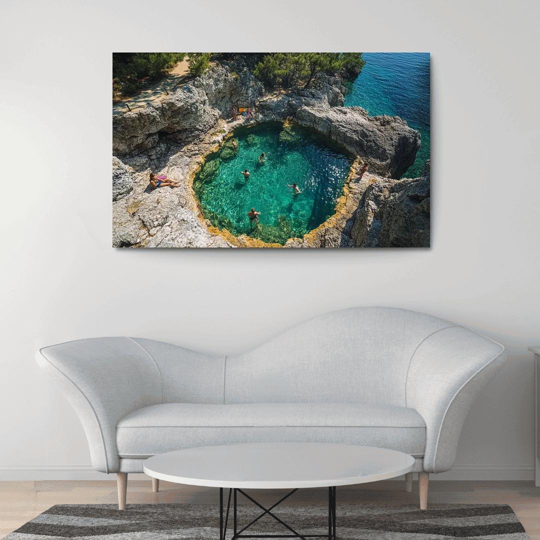 Giola Natural Pool Thassos custom paintings frame