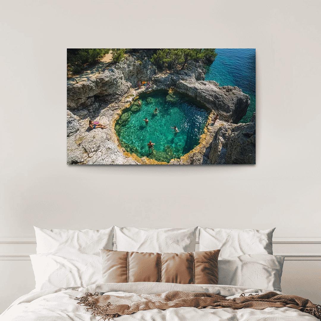 Giola Natural Pool Thassos custom paintings frame