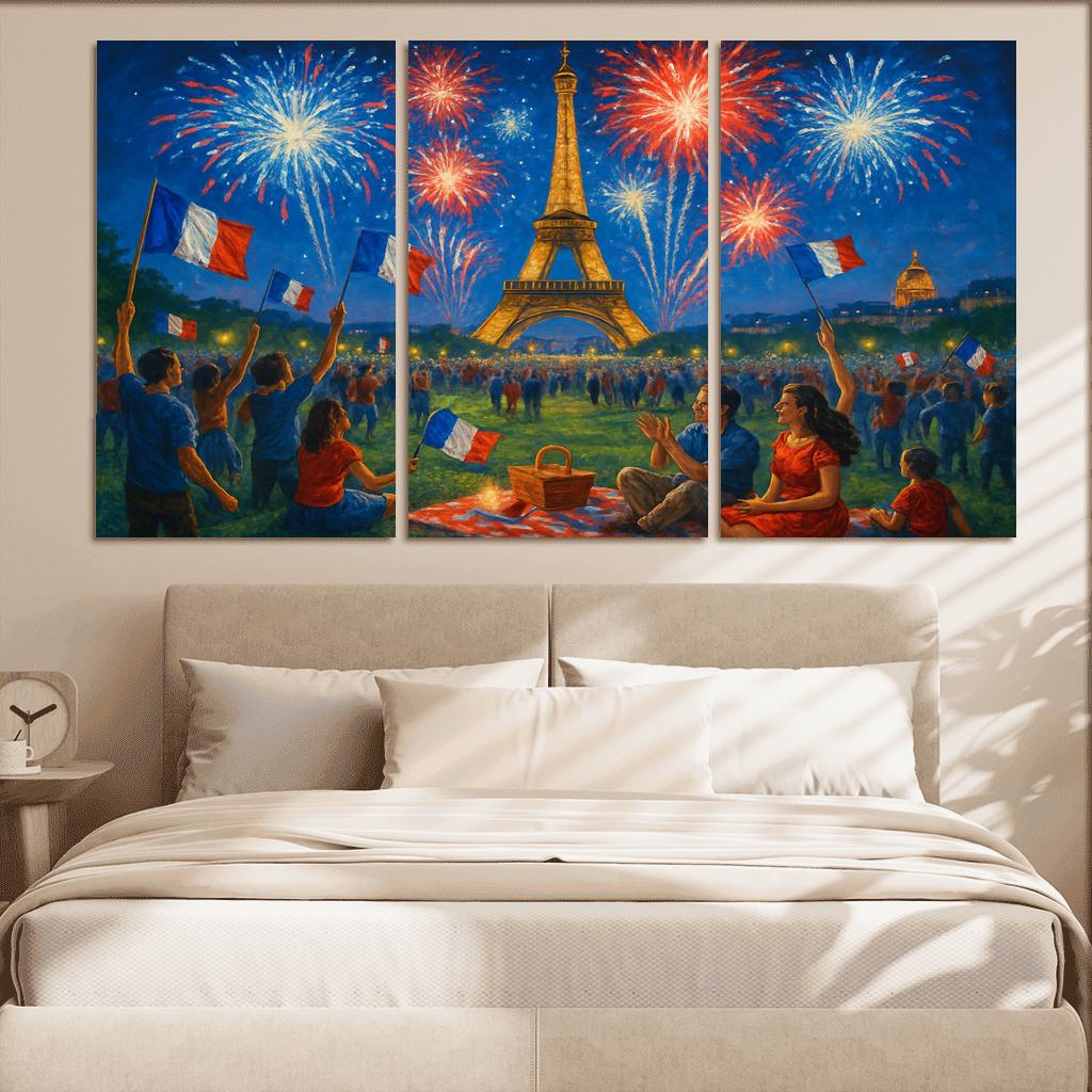 Bastille Day - France oil paintings frame