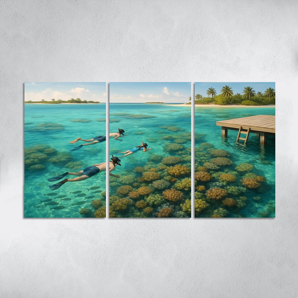 Sapphire Reef Atoll framed paintings
