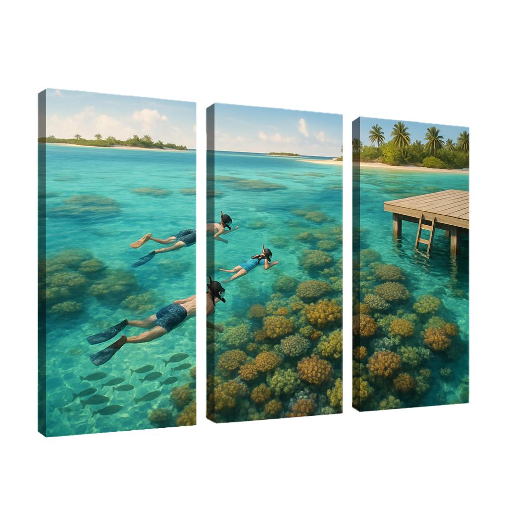 Sapphire Reef Atoll framed paintings