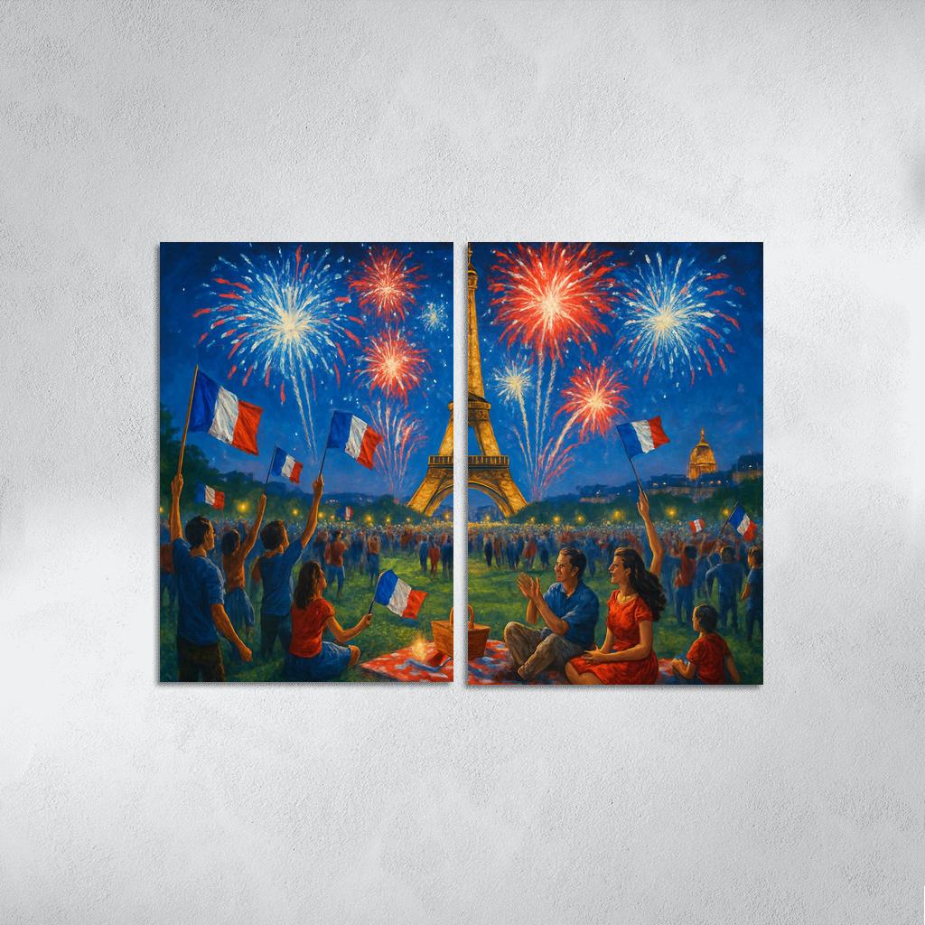 Bastille Day - France oil paintings frame