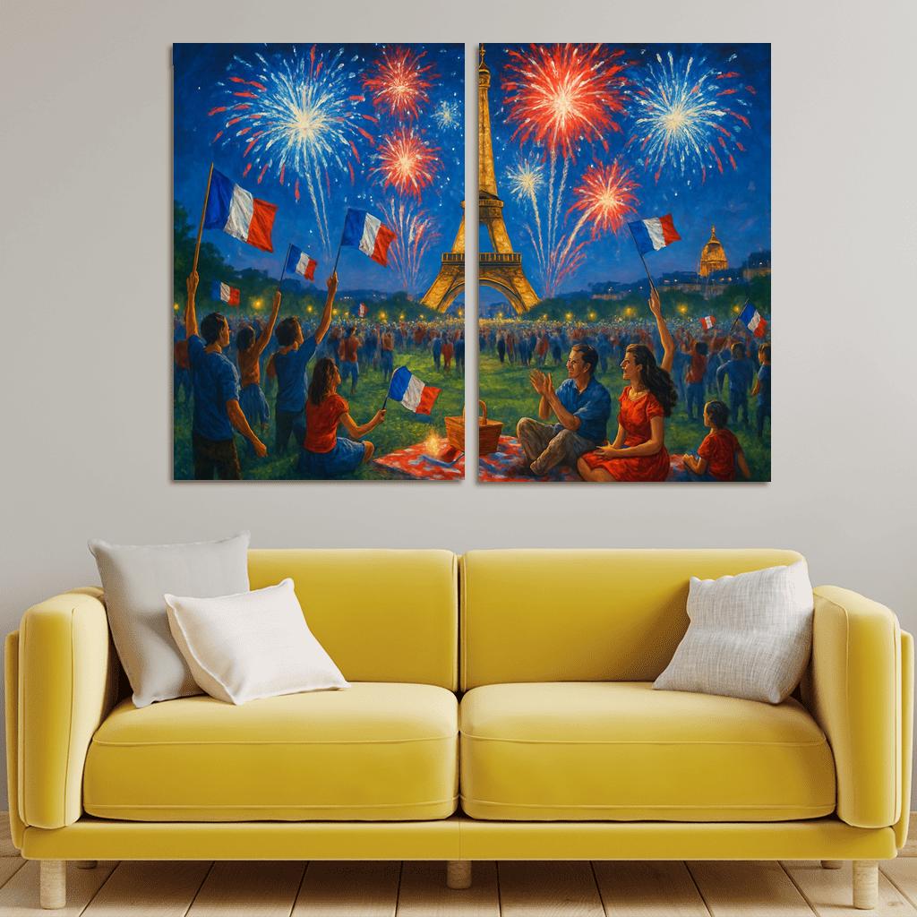 Bastille Day - France oil paintings frame