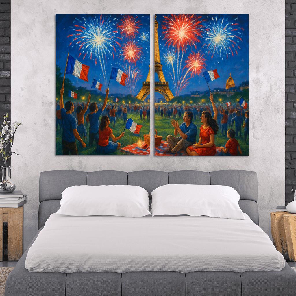Bastille Day - France oil paintings frame