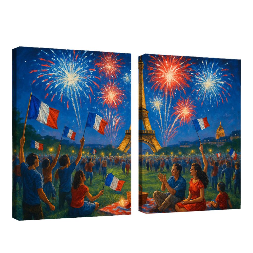 Bastille Day - France oil paintings frame
