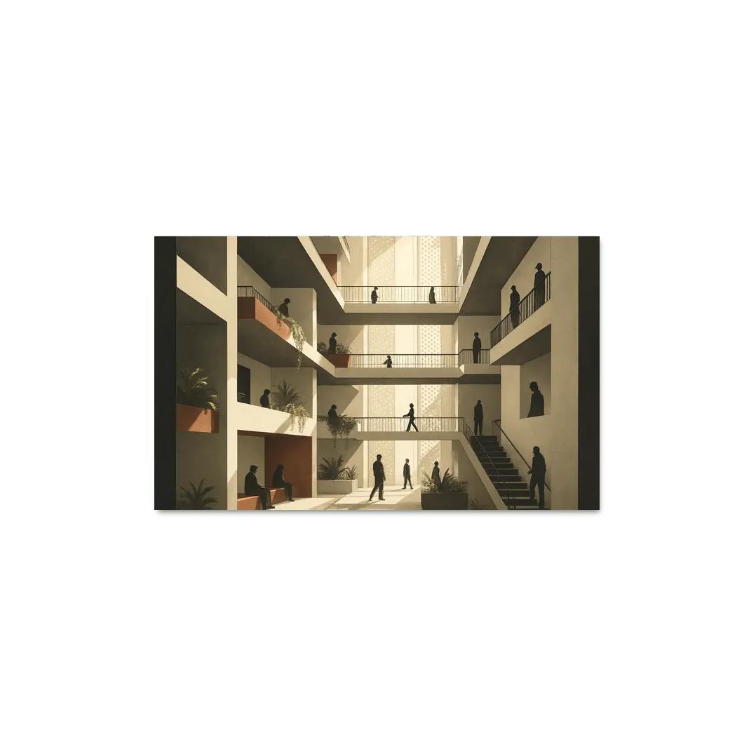 Terraced Lightfall Atrium canvas paintings frame