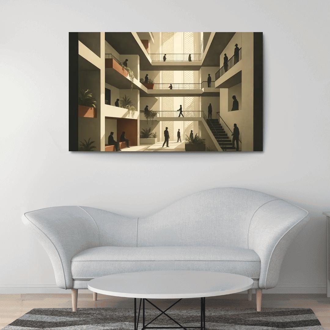 Terraced Lightfall Atrium canvas paintings frame