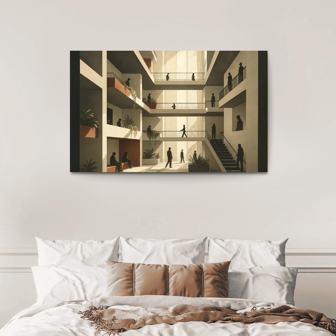 Terraced Lightfall Atrium canvas paintings frame