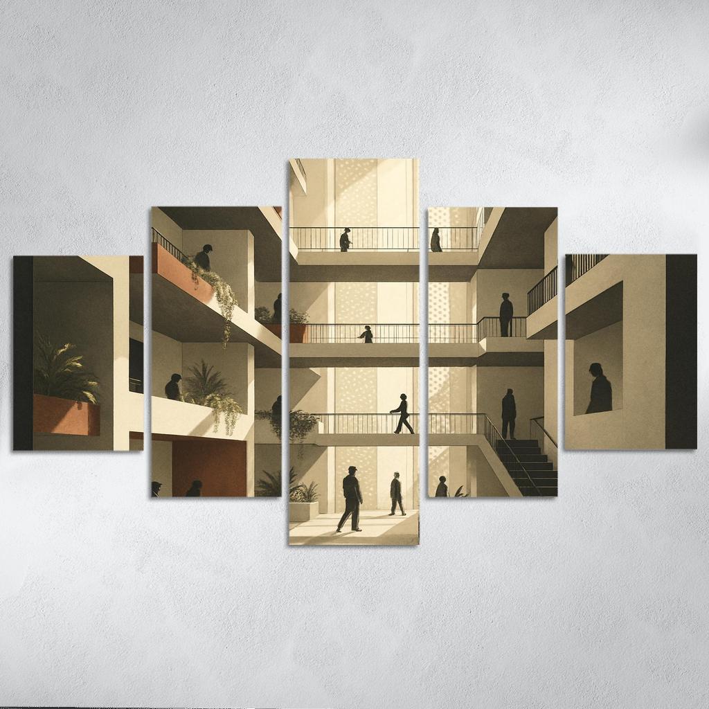 Terraced Lightfall Atrium canvas paintings frame