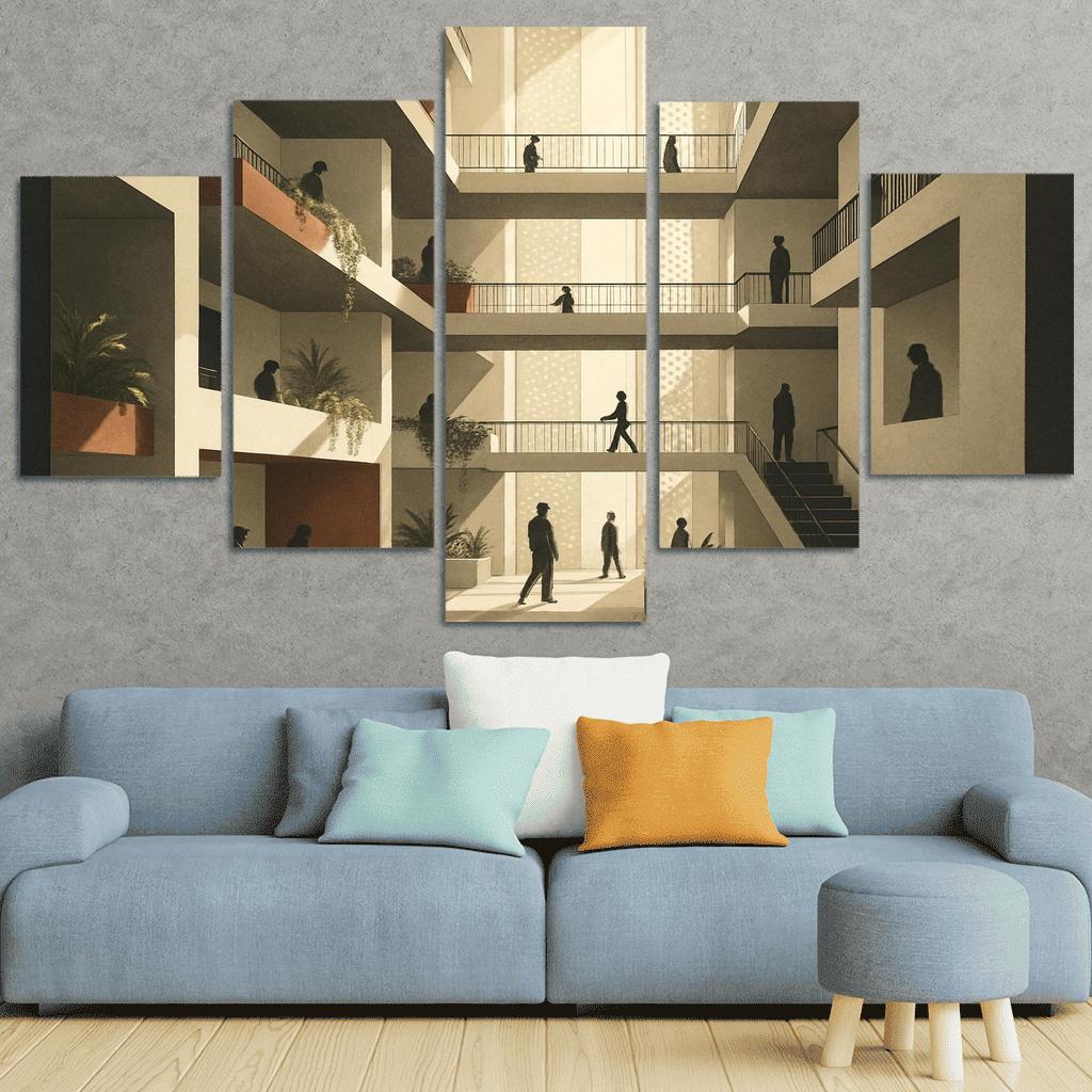 Terraced Lightfall Atrium canvas paintings frame