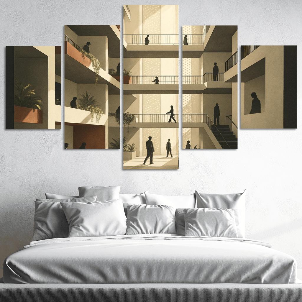 Terraced Lightfall Atrium canvas paintings frame