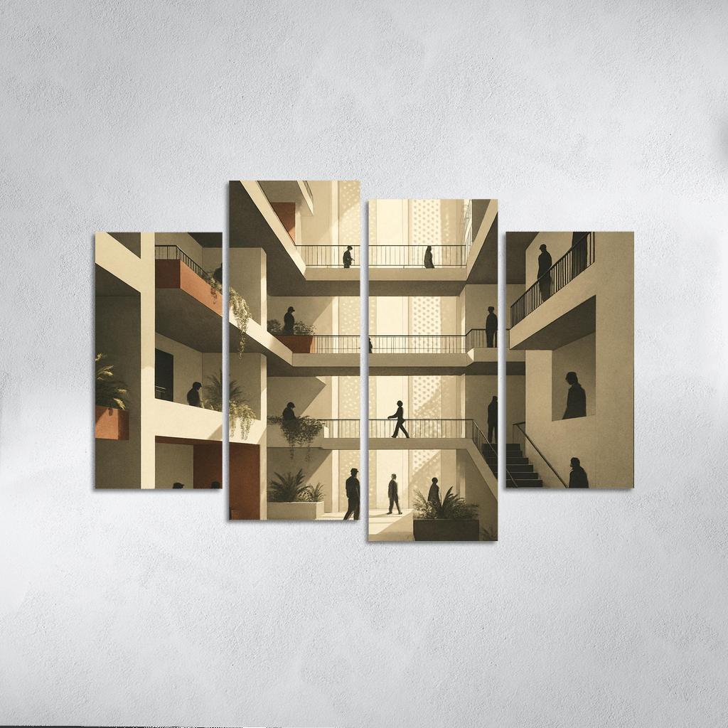 Terraced Lightfall Atrium canvas paintings frame