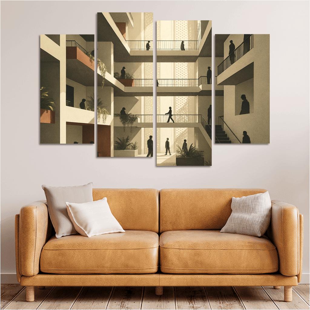 Terraced Lightfall Atrium canvas paintings frame