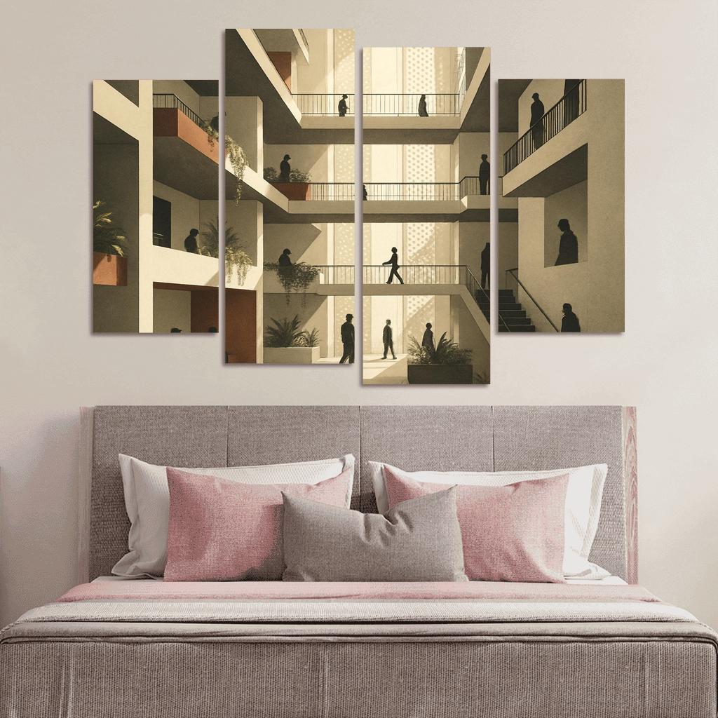 Terraced Lightfall Atrium canvas paintings frame