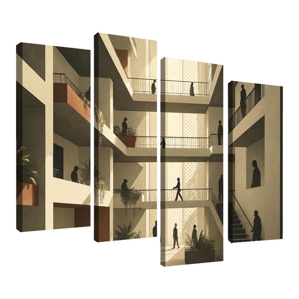 Terraced Lightfall Atrium canvas paintings frame