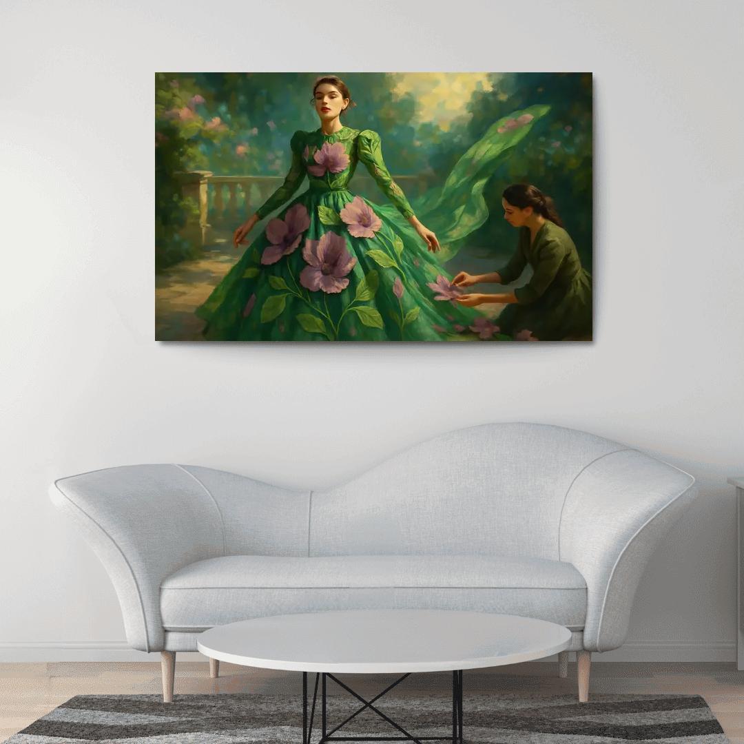 Botanical Couture canvas paintings frame