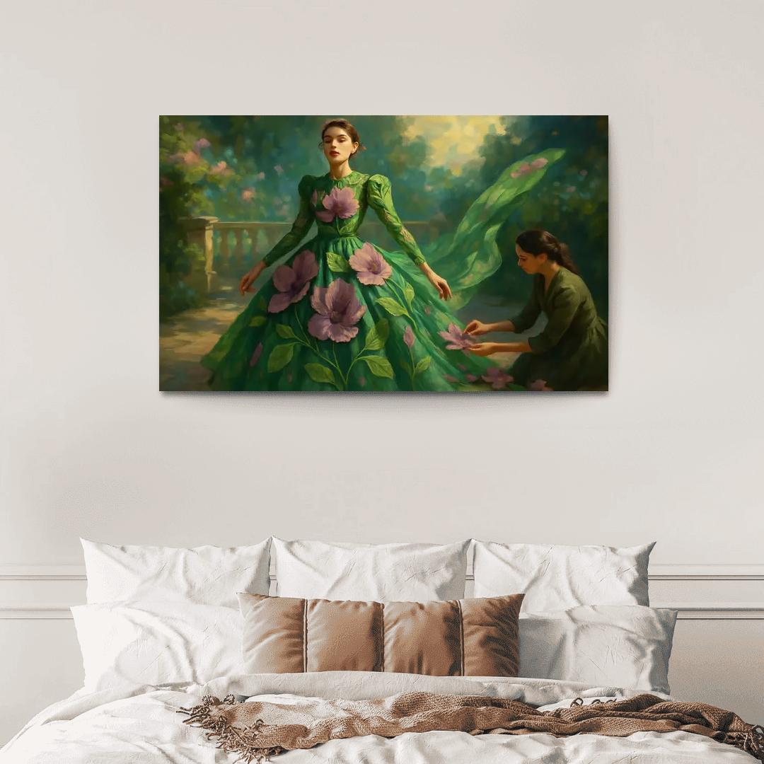 Botanical Couture canvas paintings frame