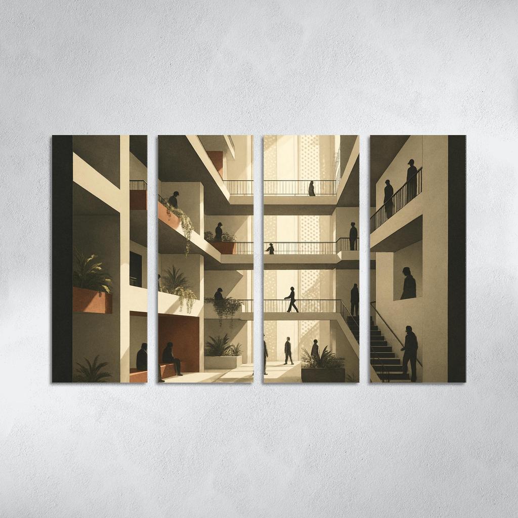 Terraced Lightfall Atrium canvas paintings frame