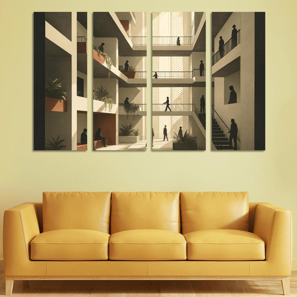Terraced Lightfall Atrium canvas paintings frame