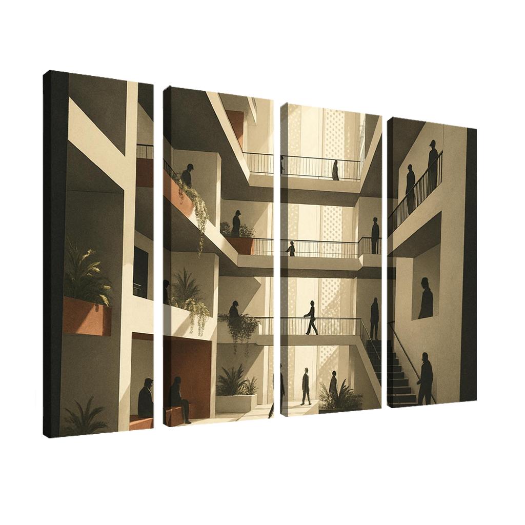 Terraced Lightfall Atrium canvas paintings frame