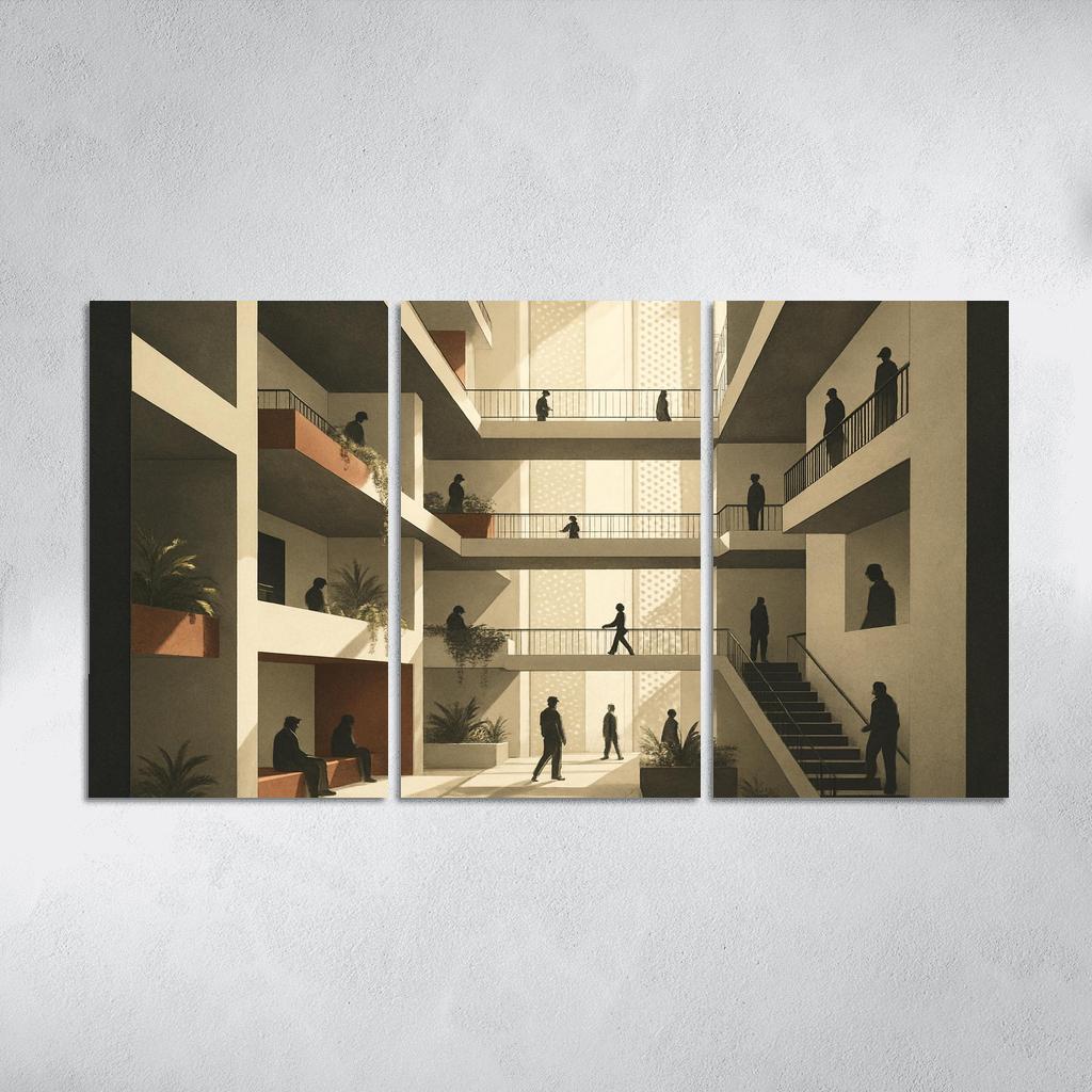 Terraced Lightfall Atrium canvas paintings frame