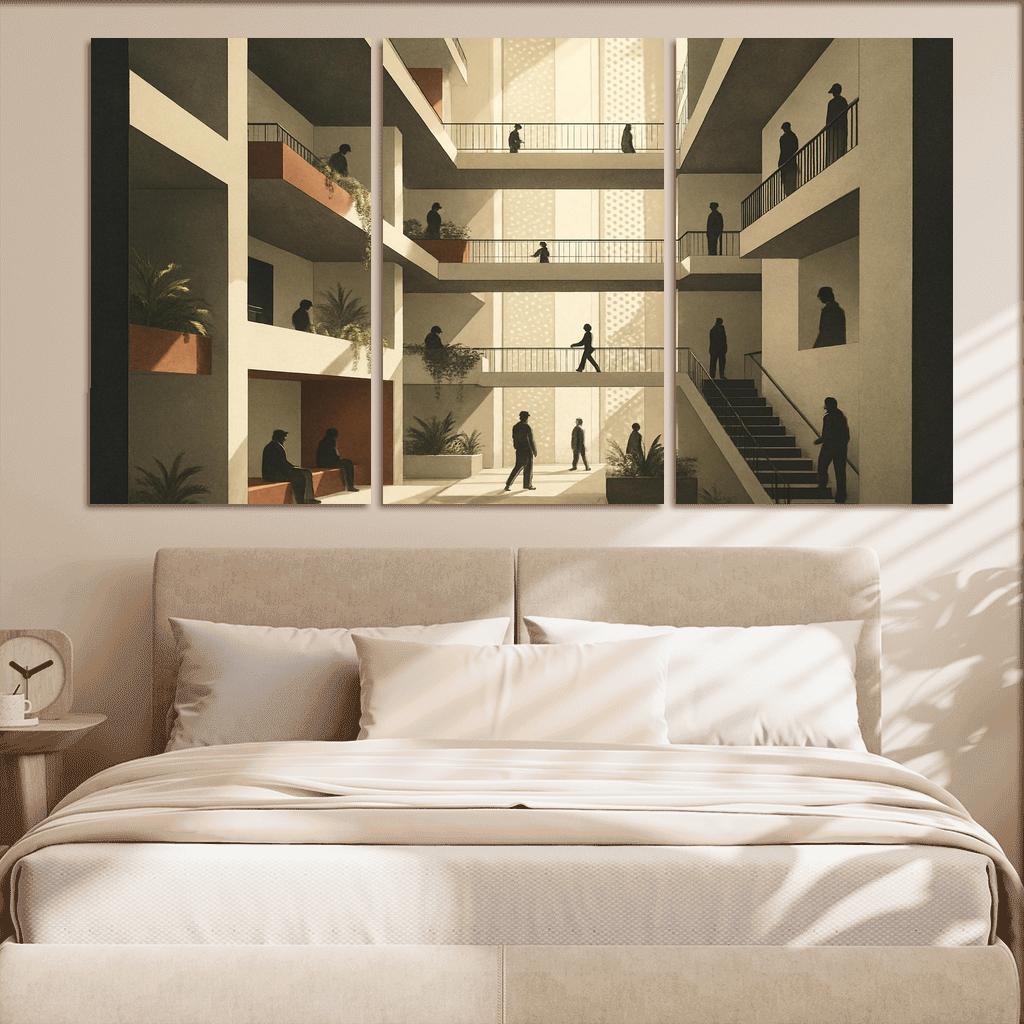 Terraced Lightfall Atrium canvas paintings frame