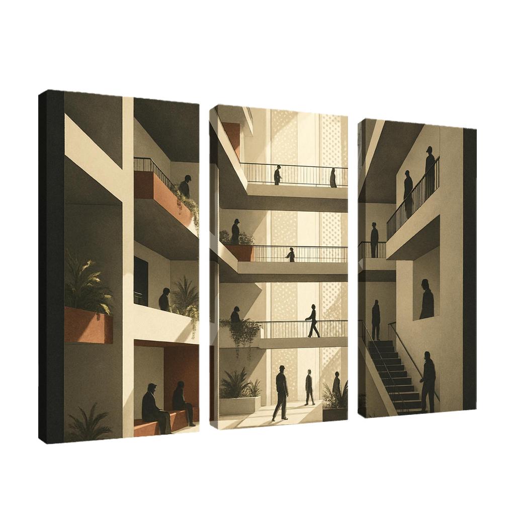 Terraced Lightfall Atrium canvas paintings frame