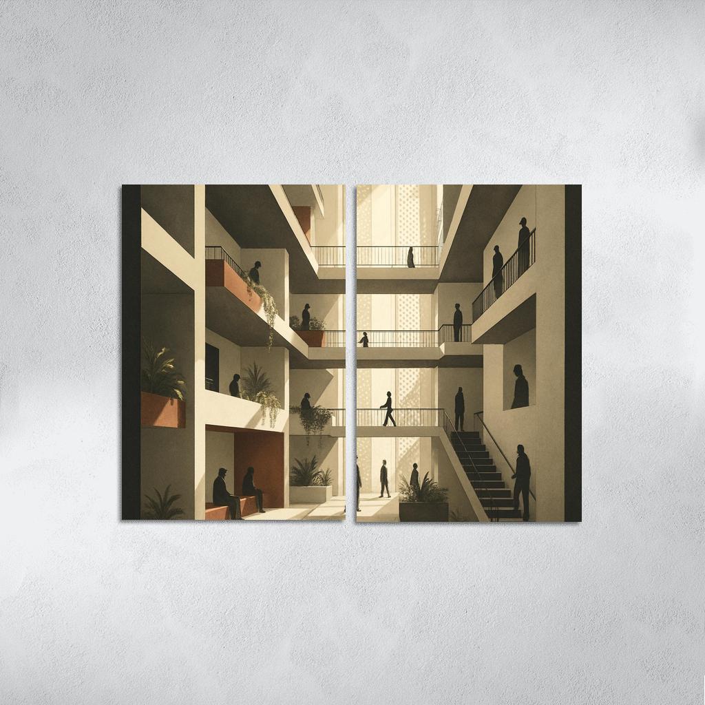 Terraced Lightfall Atrium canvas paintings frame